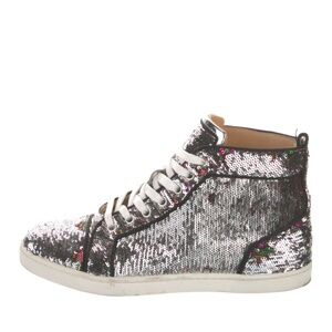 Authentic Christian Louboutin Silver Sequin BIP High Tops